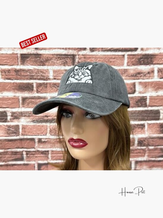 Embroidered Cat Baseball Cap - Unisex Dad Hat main image 6